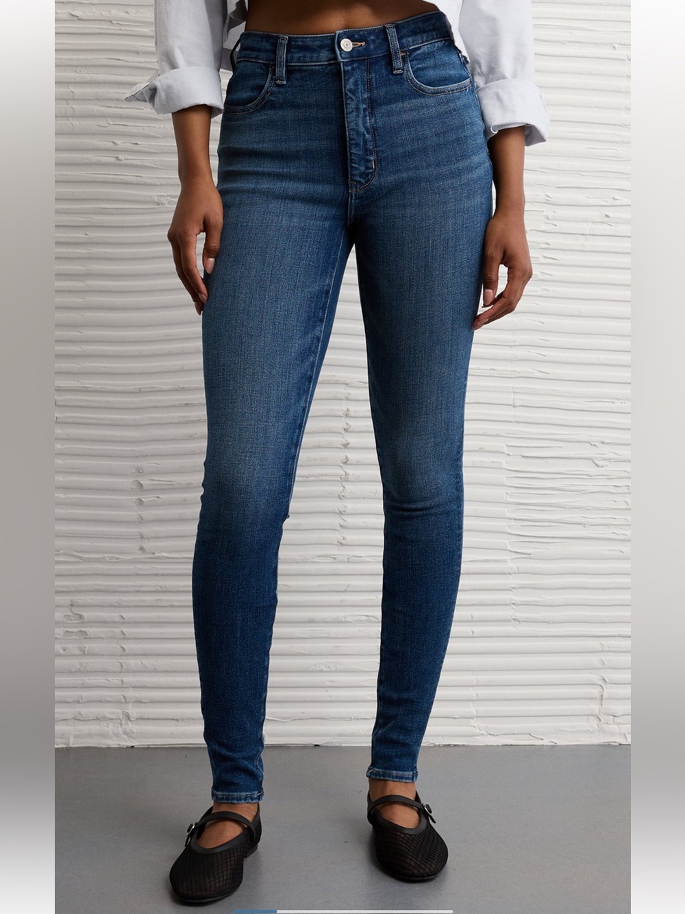 American Eagle Super High-Waisted Dream Jegging Size 14 Regular - Blue